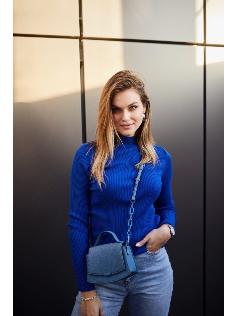 Women\'s fitted cornflower blue turtleneck 3212024 - Online store - Boutique